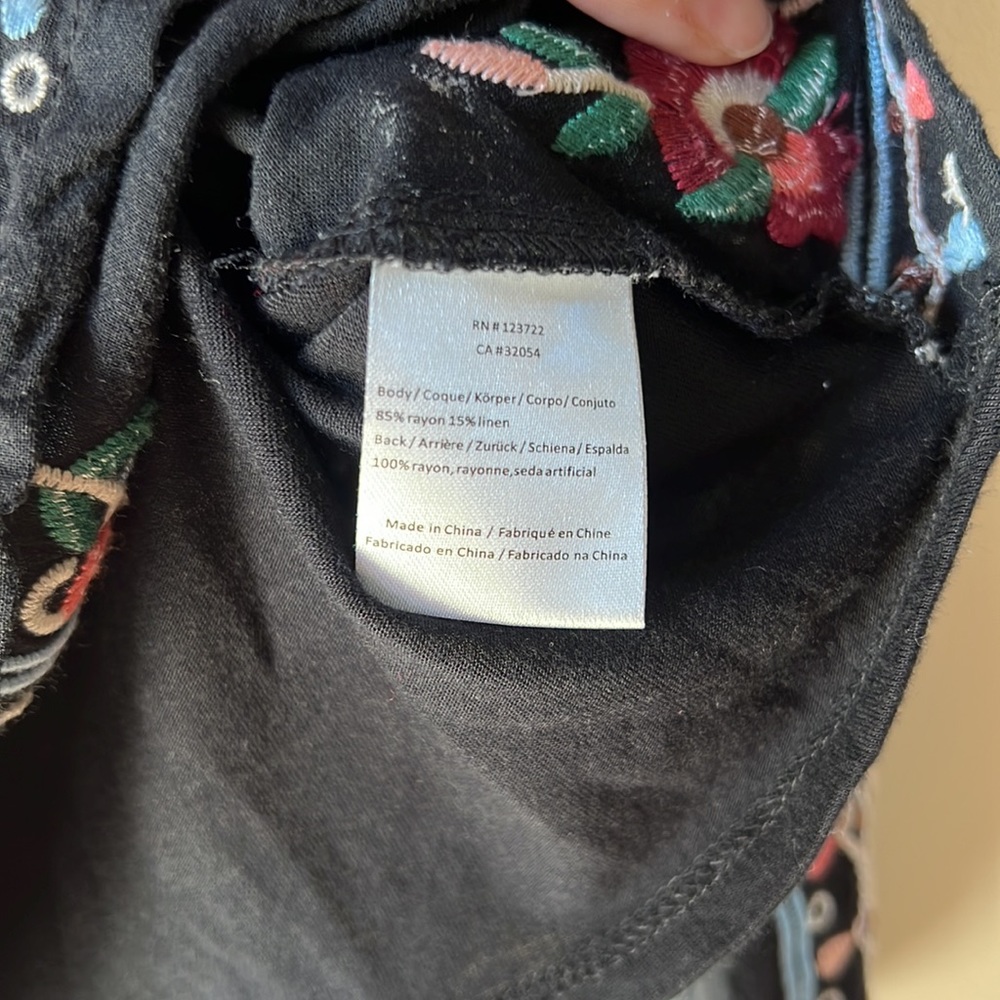 Anthropologie Black Embellished Long Sleeve Blouse - Picture 6 of 11